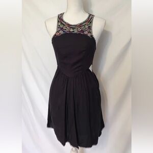 Billabong Designers Closet Boho Hippie Dress Shark bite Cut Out Side Sundress M